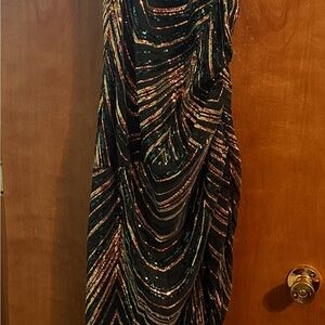 Elegant Multicolor Striped Dress